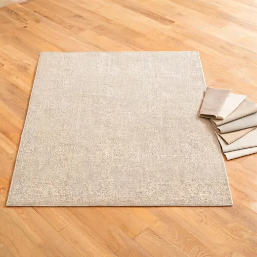 Washable neutral area rug