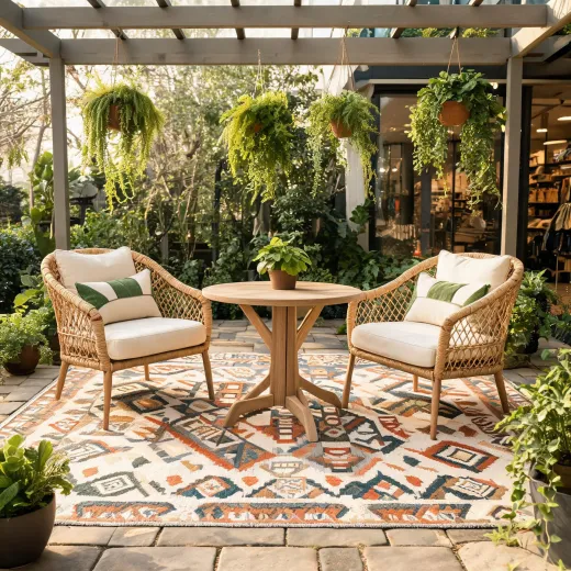 Outdoor patio rug