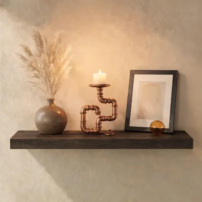 copper pipe candle holder industrial style